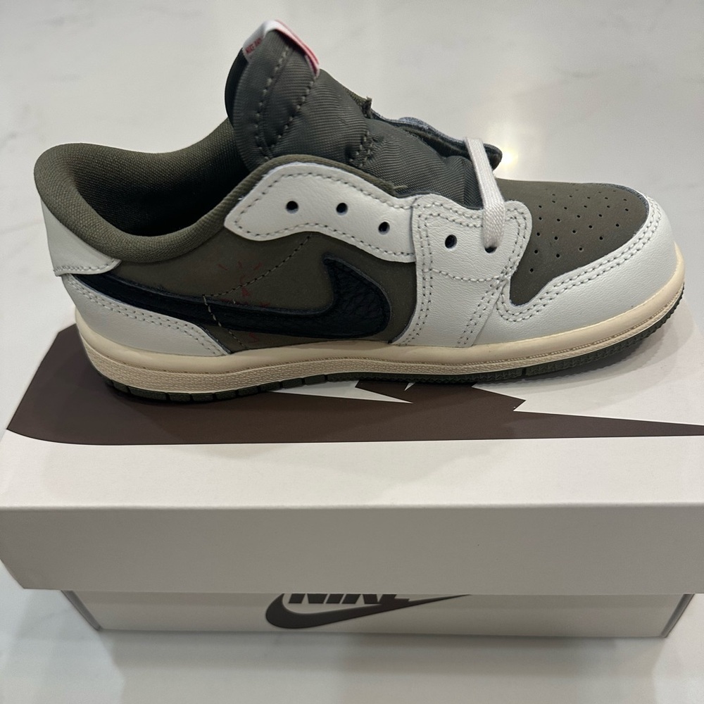 Jordan Kids' Olive and White Sneakers